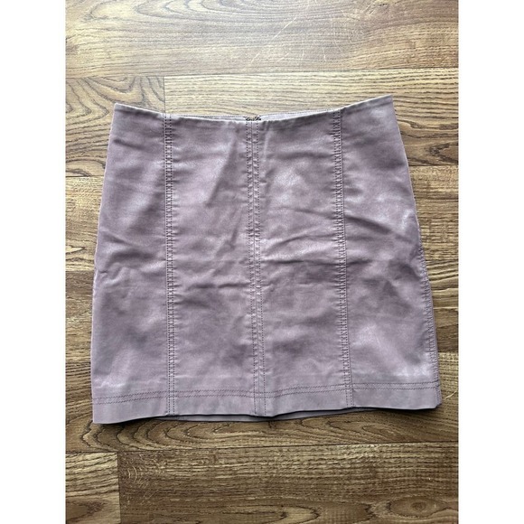 Free People Womens 4 Mini Modern Femme Mauve Vegan Faux Leather Mini Skirt‎ - Picture 3 of 11